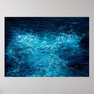 Poster peinture à l'huile montrant les vagues de l'océan
