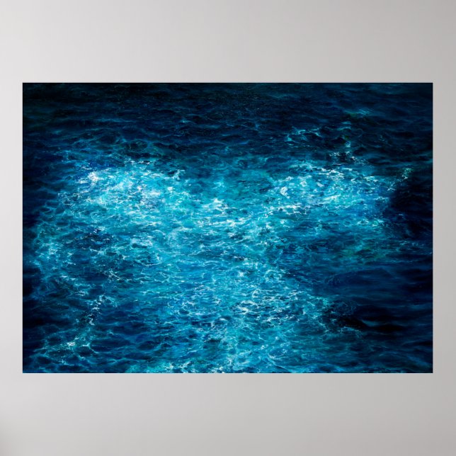 Poster peinture à l'huile montrant les vagues de l'océan  (Devant)