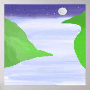 Poster peinture à l'huile paysage