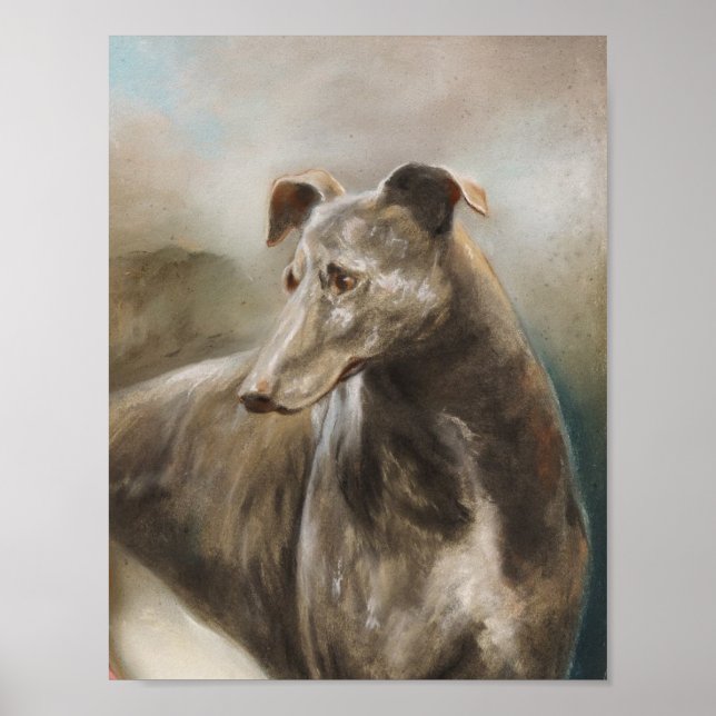 Poster Peinture à l'huile vintage Greyhound (Devant)