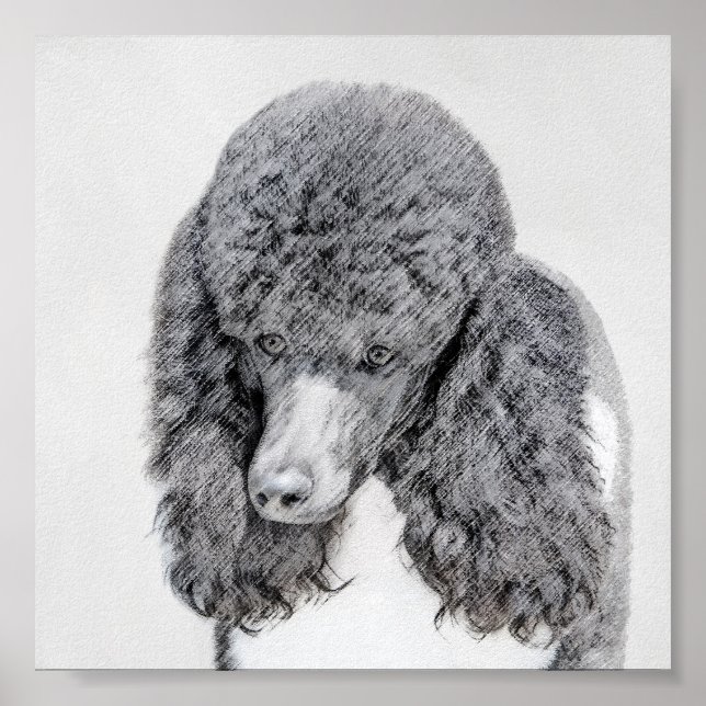 Poster Peinture à paille noire standard - Art du chien (Devant)