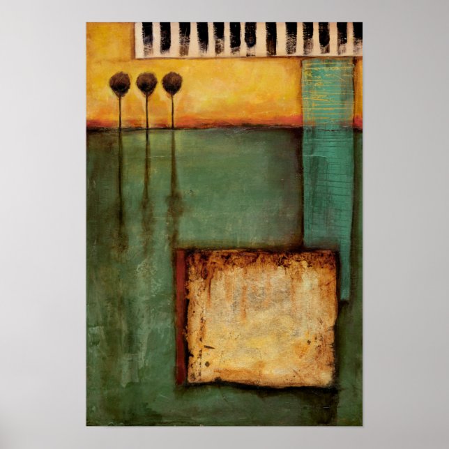 Poster Peinture Abstraite avec touches de piano (Devant)