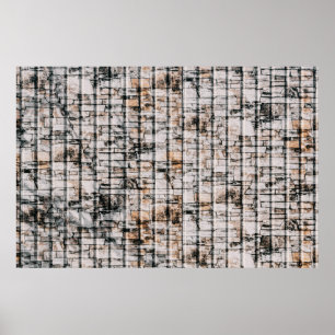 Poster Peinture abstraite blanche et noire