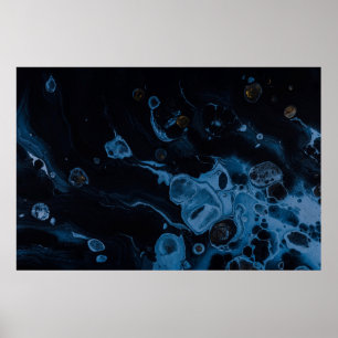 Poster Peinture abstraite blanche et noire