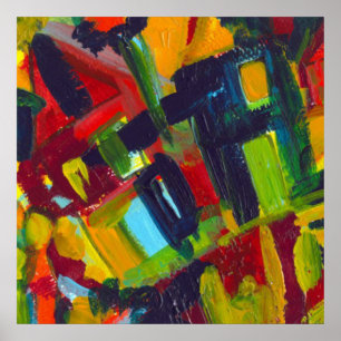 Poster Peinture abstraite colorée '304' de Kandinsky