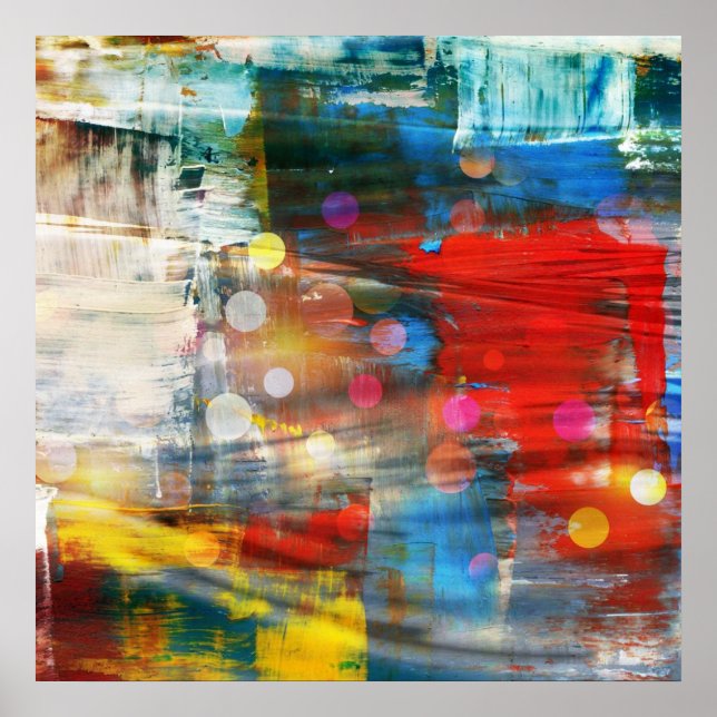 Poster Peinture Abstraite colorée Design (Devant)