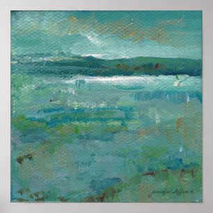 Poster Peinture Abstraite côtière brillante