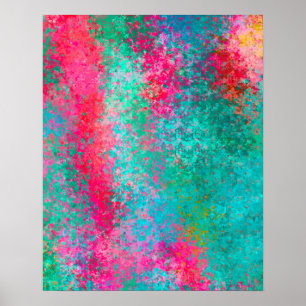 Poster Peinture Abstraite couleur texturée
