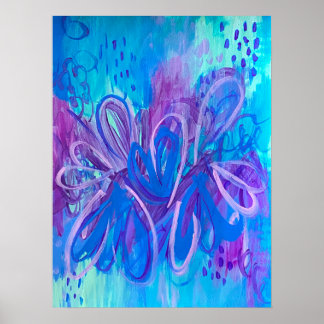 Poster Peinture Abstraite de couleur mince