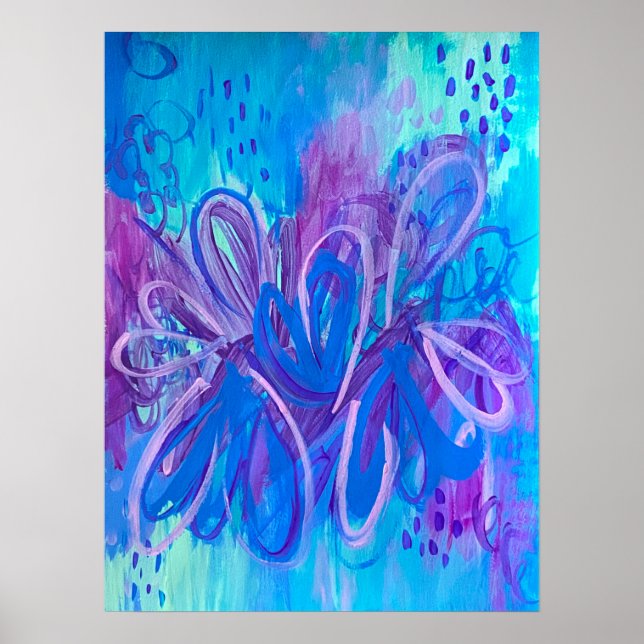 Poster Peinture Abstraite de couleur mince (Devant)