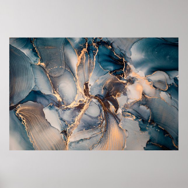 Poster Peinture abstraite de luxe en encre d'alcool (Devant)
