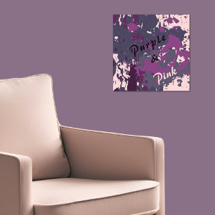 Poster Peinture Abstraite de peinture vectorielle rose vi