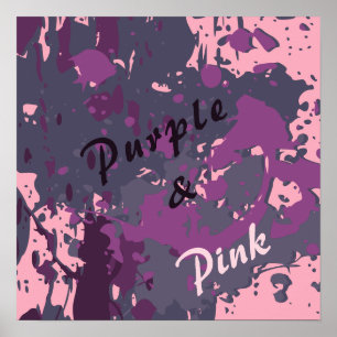 Poster Peinture Abstraite de peinture vectorielle rose vi