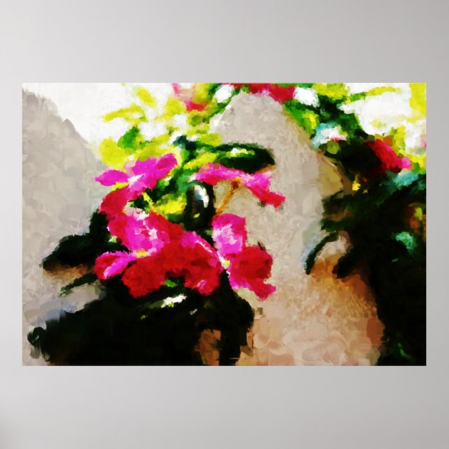 Poster Peinture Abstraite | Fleurs de printemps (Devant)