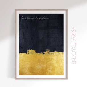 Poster Peinture abstraite minimaliste en or noir