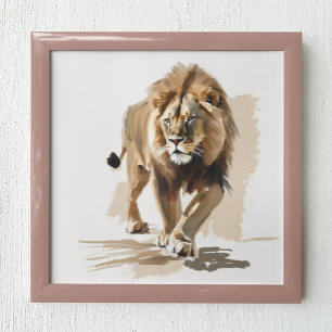 Poster Peinture Abstraite Moderne de Lion
