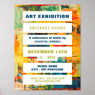 Poster Peinture Abstraite multicolore, exposition d'artis