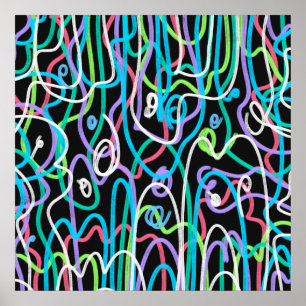 Poster Peinture abstraite néon
