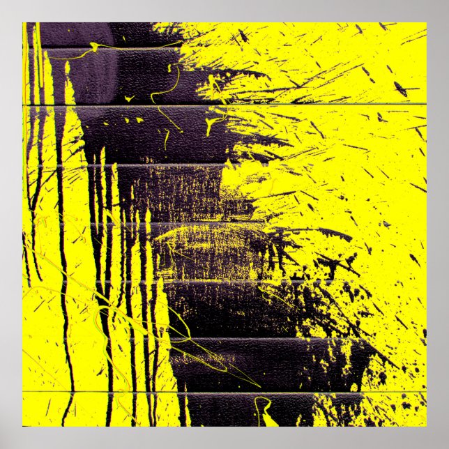 Poster Peinture abstraite noire goutte sur un oeil brilla (Devant)