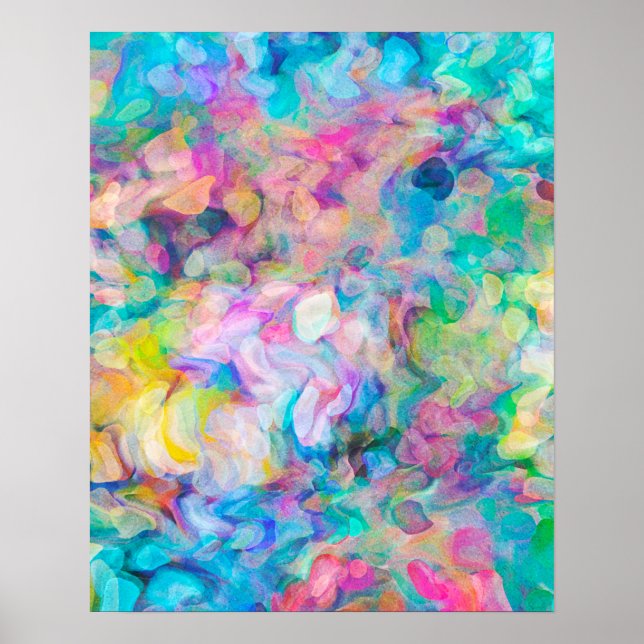 Poster Peinture Abstraite texturée colorée (Devant)