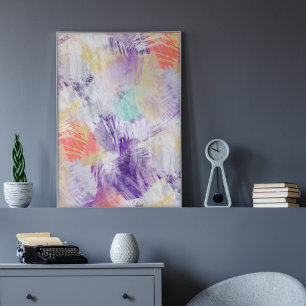 Poster Peinture Abstraite unique colorée amusante