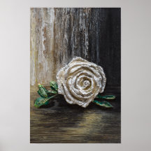 Peinture acrylique Rose Blanche