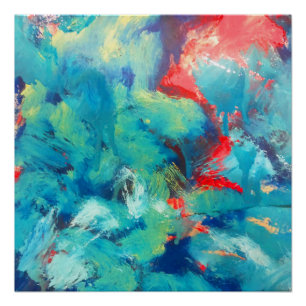 Poster Peinture Acrylique Turquoise L'Art Abstrait