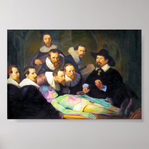 Poster Peinture Anatomie Leçon Avec Alien Horizontal