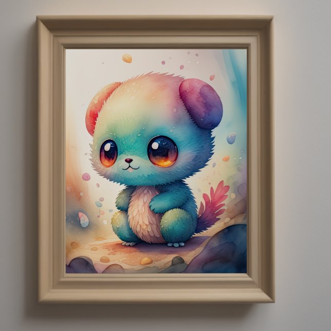 Poster Peinture aquarelle de Chibi Monster (Créateur téléchargé)