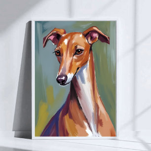 Poster Peinture aquarelle de chien Lévrier italien