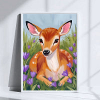 Peinture aquarelle de faon animal de cerf bébé