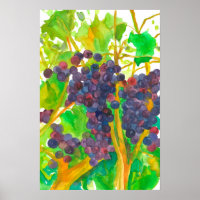 Peinture aquarelle de raisins de vin