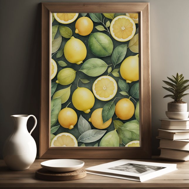 Poster Peinture aquarelle des citrons (Créateur téléchargé)