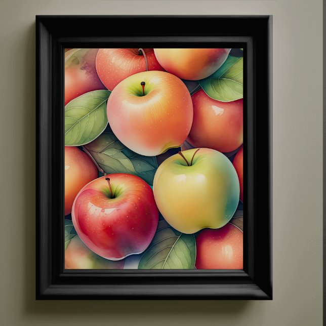 Poster Peinture aquarelle des pommes (Créateur téléchargé)
