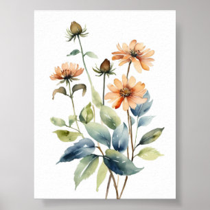 Poster Peinture aquarelle Fleurs