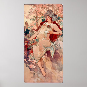 Poster Peinture Art Nouveau d'automne par Alphonse Mucha