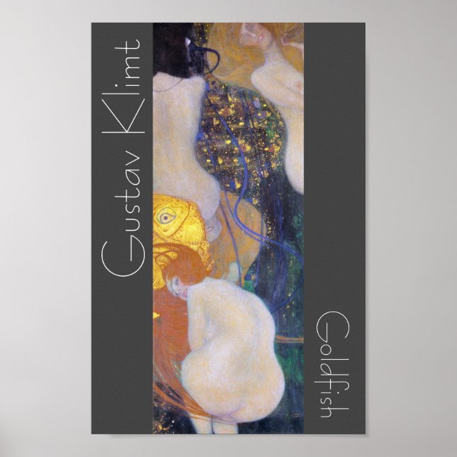 Poster Peinture Art Nouveau de Klimt Goldfish restaurée (Devant)