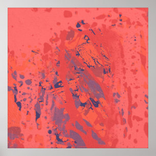 Poster Peinture artisanale en encre. Mur Abstrait. Créati
