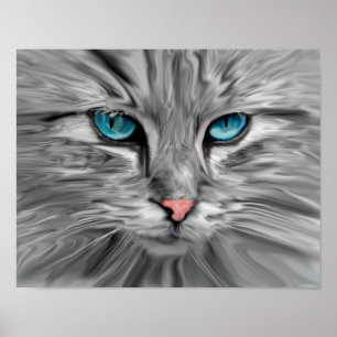 Poster Peinture artistique à l'huile couleur eau visage y