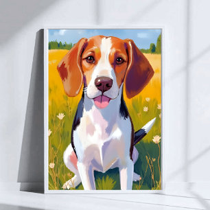 Poster Peinture artistique de chien Beagle