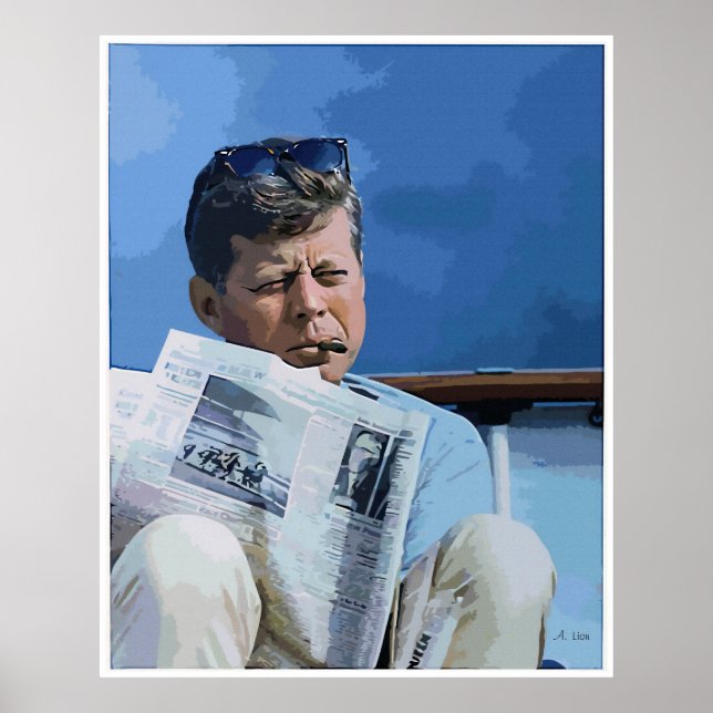 Poster Peinture au pastel à l'huile John F. Kennedy (Devant)