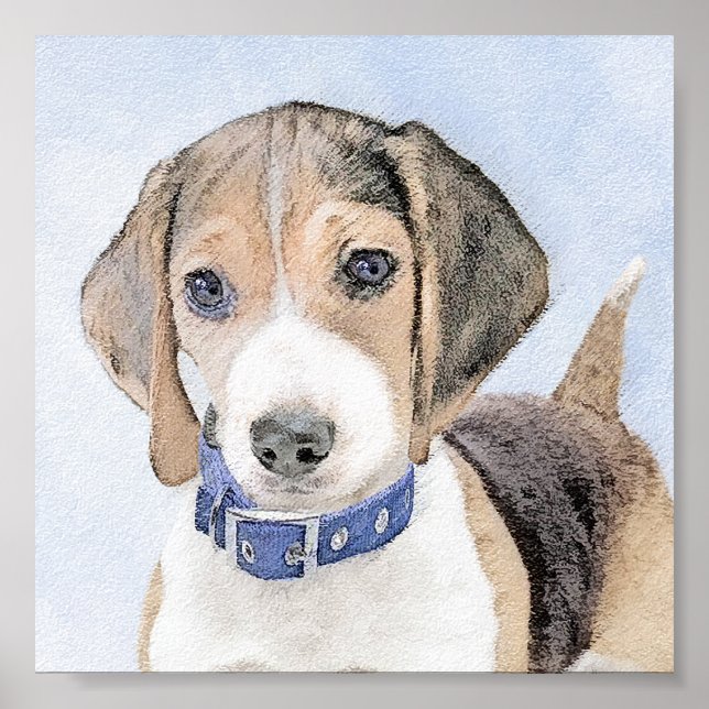 Poster Peinture beagle - Cute Original Chien Art (Devant)