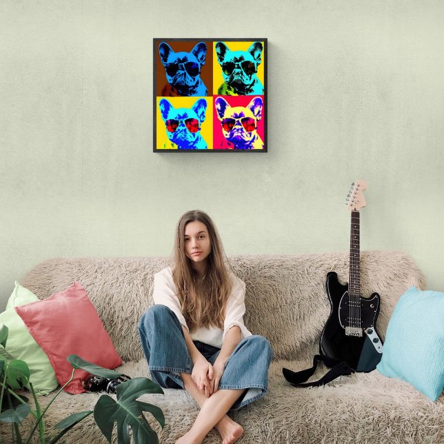 Poster Peinture bulldog française dans le style pop art (Créateur téléchargé)