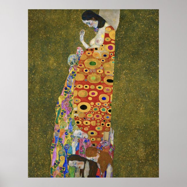 Poster Peinture célèbre de Gustav Klimt's Hope II (1907-1 (Devant)