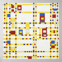 Peinture célèbre Piet Mondrian Broadway Boogie Woo