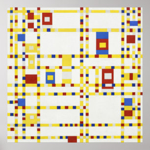 Poster Peinture célèbre Piet Mondrian Broadway Boogie Woo