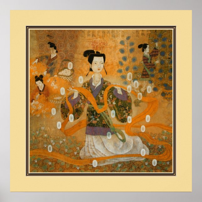 Poster Peinture chinoise ancienne, dames (Devant)