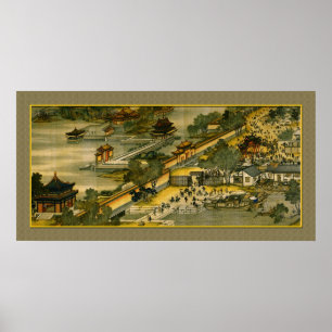 Poster Peinture chinoise ancienne, ville