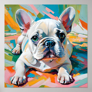 Poster Peinture colorée de Bouledogue français – Pop Art 