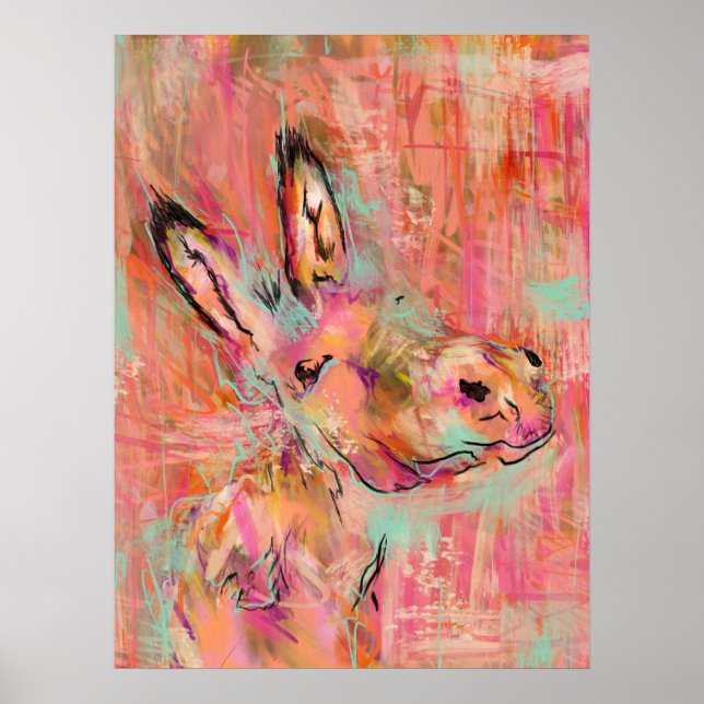 Poster peinture d'âne (Devant)